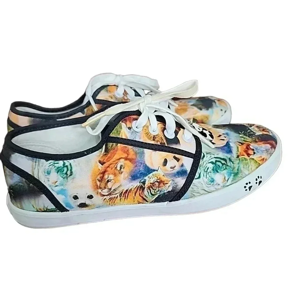 THE Bradford Exchange Animal Kingdom Canvas shoes. Size 8 - Picture 6 of 16